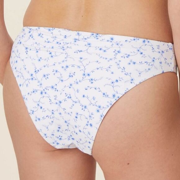Andie Blue White Symi Ditsy Floral Print Bikini Bottom Sz L NWT - Picture 13 of 16
